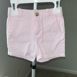 Janie and Jack Pink Seersucker Shorts Boys 6-12 months Excellent Condition